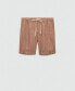 Men's Drawstring Detail Striped Bermuda Shorts