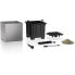 LECHUZA Canto Premium Cube 40 Blumentopf - LED-Komplettset, silbermetallic