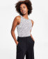 Women's Printed Crewneck Jersey Bodysuit, Created for Macy's