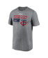 Фото #2 товара Men's Heather Charcoal Minnesota Twins 2023 Postseason Legend Performance T-shirt