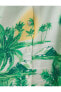 Фото #12 товара Kısa Kollu Pijama Gömlek Yaka Kolları Hafif Dar Dirsek Boy Düğmeli Tropikal Desenli