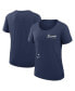 ფოტო #1 პროდუქტის Women's Navy Atlanta Braves Authentic Collection Performance Scoop Neck T-Shirt