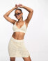 ASOS DESIGN crochet bralet co-ord in cream