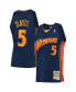 Фото #2 товара Men's Baron Davis Navy Golden State Warriors 2006-07 Hardwood Classics Swingman Player Jersey