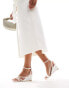 Фото #3 товара New Look woven wedge heel sandal in white