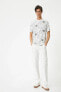 Beyaz Desenli Erkek T-Shirt 4SAM10232HK