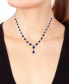 Фото #2 товара EFFY Collection eFFY® Sapphire (9-1/2 ct. t.w) & Diamond (3/8 ct. t.w.) 18" Lariat Necklace in 14k White Gold