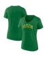 Фото #1 товара Women's Green Oregon Ducks Basic Arch V-Neck T-shirt
