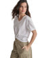 ფოტო #3 პროდუქტის DKNY Women's Cotton Twist-Front V-Neck Short-Sleeve Top
