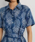 ფოტო #4 პროდუქტის Women's Belted Floral Shirt Dress, Regular & Petite