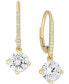 ფოტო #1 პროდუქტის Cubic Zirconia Leverback Drop Earrings in 14k Gold