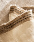 Frayed linen tablecloth