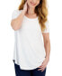 Фото #1 товара Petite Solid Rayon Span Short-Sleeve Top, Created for Macy's