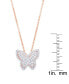 Cubic Zirconia Butterfly Necklace in Fine Rose Gold Plate or Fine Silver Plate