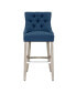 Фото #2 товара 29" Linen Fabric Tufted Buttons Upholstered Wingback Bar Stool