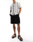 Selected Homme loose fit ripstop shorts in black