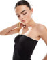 New Look bow detail bandeau mini dress in black Черный, 38 - фото #4