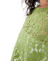 Object cropped lace tank top co-ord in green Peridot, 34 - фото #3