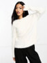 Фото #1 товара Morgan fluffy twist back jumper in white