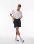 Topman classic fit waffle short in navy