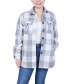 ფოტო #1 პროდუქტის Women's Long Sleeve Twill Shirt Jacket