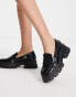 Фото #4 товара Glamorous chunky loafers in black croc