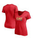 ფოტო #2 პროდუქტის Women's Red Calgary Flames Plus Size Mascot In Bounds V-Neck T-shirt