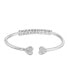 ფოტო #1 პროდუქტის Silver-Tone Heart Cross Coil Spring C-Cuff Bracelet