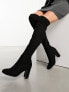 Фото #1 товара New Look suede knee high boots in black