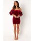 Womens Dali Off Shoulder Velvet Mini Dress