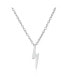 Фото #1 товара Delicate Minimalist Geometric Zig Zag Flash Lightning Bolt Pendant Necklace For Women .925 Sterling Silver