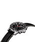 ფოტო #7 პროდუქტის Men's Swiss Chronograph Supersport T-Sport Black Leather Strap Watch 46mm