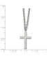 Polished 20mm Cross Pendant on a 18 inch Cable Chain Necklace
