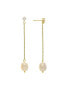 ფოტო #1 პროდუქტის Cubic Zirconia and Pearl Chain Drop Dangle Earrings