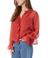 Фото #3 товара Women's Ruffle-Trim Button-Front Blouse