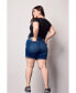 Фото #2 товара Plus Size Denim Rolled Shorts