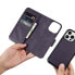 2w1 etui skórzany pokrowiec z klapką iPhone 14 Pro Max Anti-RFID Wallet Case ciemnofioletowy