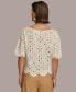 Donna Karan Women's Crochet Cotton Sweater