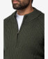 Men's Ribbed Mock Neck Quarter-Zip Sweater