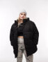 Фото #8 товара Topshop Curve mid length tie waist puffer jacket black