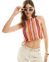 Something New X Larissa Marielle Wehr square neck crochet cami top in multi Dunkles Ocker, S - фото #1