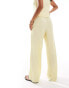 Vero Moda Petite textured jersey trouser co-ord in pale lemon