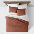 Фото #2 товара 3pc King Simple Woven Stripe Duvet & Sham Set Cognac - Threshold