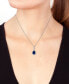 ფოტო #5 პროდუქტის EFFY® Sapphire (1 ct. t.w.) & Diamond (1/8 ct. t.w.) 18" Pendant Necklace in 14k White Gold
