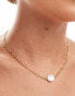 Фото #4 товара ASOS DESIGN 14k gold plated necklace with faux pearl detail