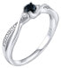 Silver ring with real natural sapphire JJJR1100SAP
