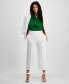 ფოტო #1 პროდუქტის Women's High Rise Pull-On Linen-Blend Cropped Pants, Created for Macy's