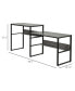 Factory Style Standing Sitting Computer Desk w/ Steel Frame, Shelf