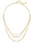 14k Gold-Plated Pavé Bar & Baguette-Crystal Layered Necklace, 16" + 2" extender