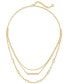 Фото #2 товара 14k Gold-Plated Pavé Bar & Baguette-Crystal Layered Necklace, 16" + 2" extender